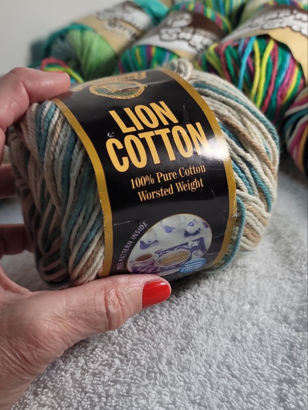 Lion Brand/ Lily Cotton Multicolor Yarn - 17 Balls - NWT - Picture 2 of 16